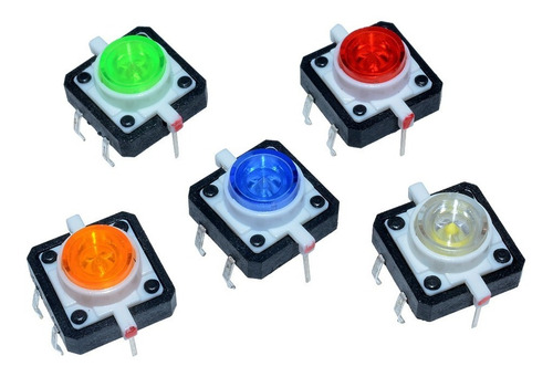 Mini Pulsadores Switches Botones De Colores 12x12x7.3mm