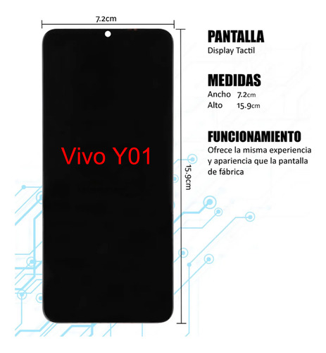 Pantalla Lcd Para Vivo Y01, V2118, Y11s, V2028