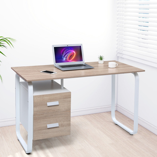 Guogo Mesa De Estudio De Oficina Minimalista Escritorio Con Dos Cajones Estudio Para Oficina En Casa Escritorios Modernos Escritorio Blanco