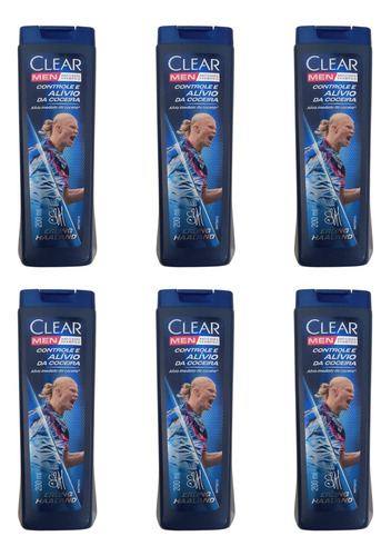 Shampoo Clear 200ml Masculino Controle Da Coçeira-kit C/6un