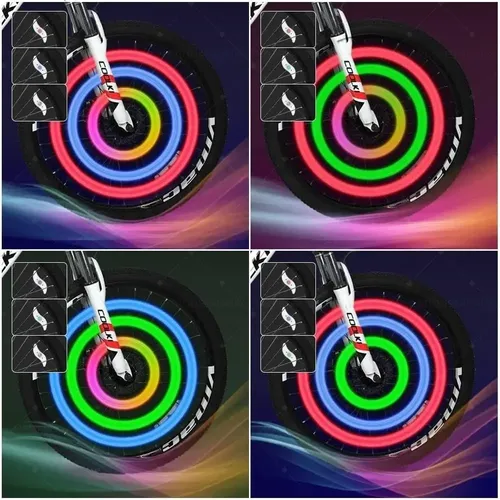 Zl Kit De 6 Luzes Para Bicicleta Aro Multicolor 4 Cores