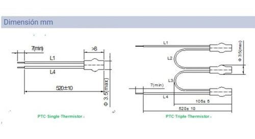 Termistor Triple Ptc 120°c Para Motores Electricos (10pcs)
