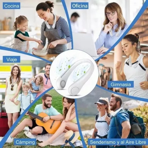 20 Pzs Ventilador De Cuello Recargable Para Hogar Oficina Blanco