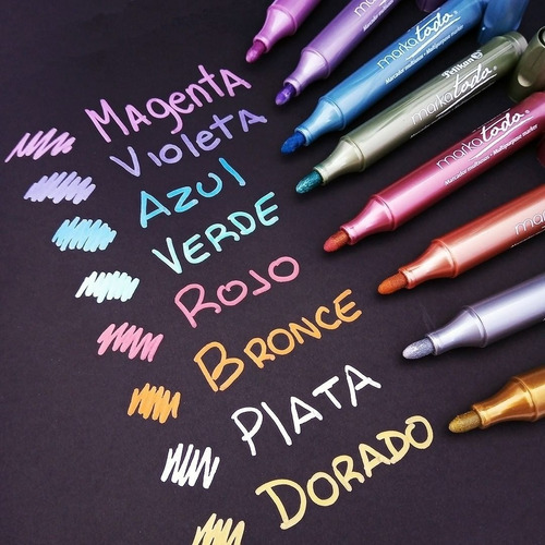 Imagen 3 de 4 de Marcadores Metalizados Markatodo (8 Colores)