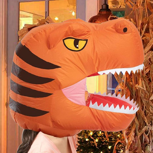 Máscara Inflable De Halloween, Accesorio De Dinosaurio