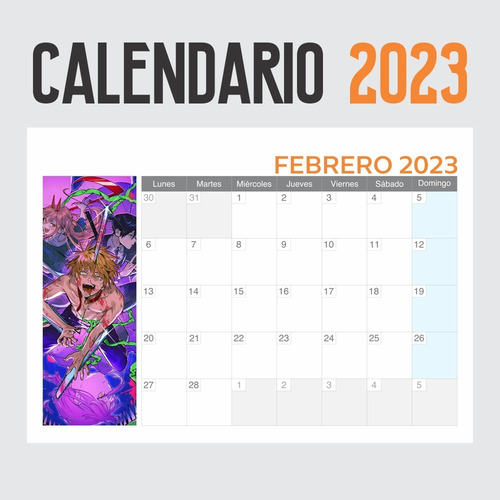 Imagen 5 de 9 de Calendario 2023 Anime One Piece, Chainsaw Man, Etc Animeras