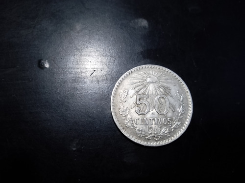 Moneda 50 Centavos Mexicanos 1944 Plata(0.720)