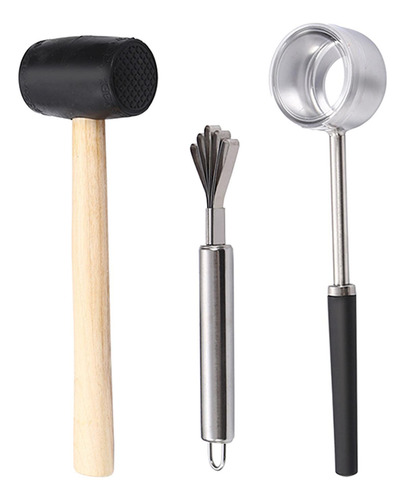 Kit De Herramientas De Apertura De Cocos De 3 Unidades Para