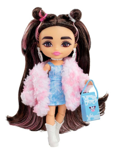 Barbie Extra Minis Muñeca Y Accesorios Con Cabello Castaño