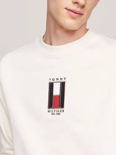 Polerón Con Logo Vertical Bordado Blanco Tommy Hilfiger