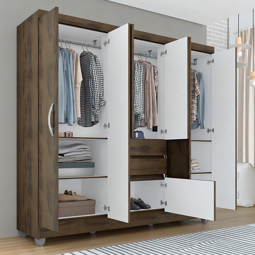 Guarda Roupa Lia 6 Portas Capuccino