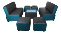 Comprar Sala Lounge Minimalista Moderna Sillones Puff Salas Mueble Color Gris\u002FTurquesa
