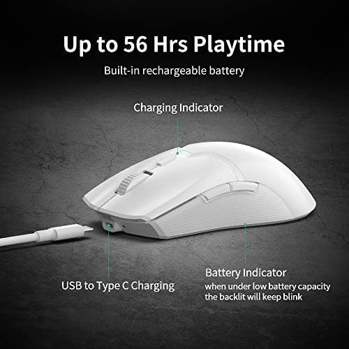 Mouse Para Jogos Sem Fio Delux M800pro - Sensor Paw 3370, C