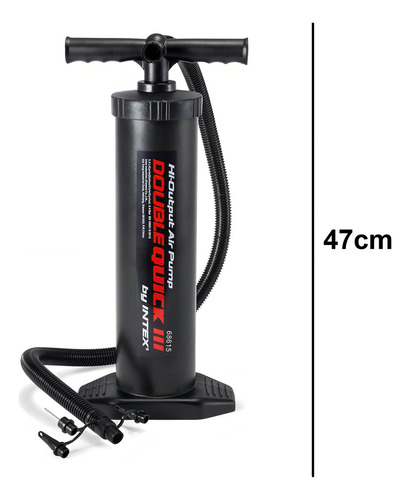 Bomba De Aire Manual Intex Black Quick Large Negro