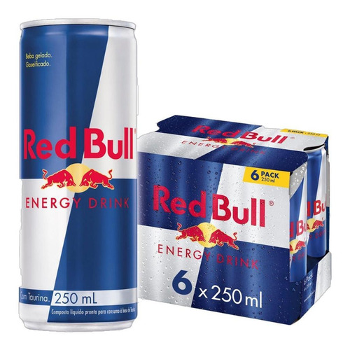 Energético Red Bull Lata 250ml Com 6 Unidades