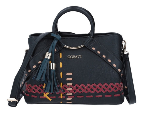 Bolso Gorétt Tipo Satchel Rectangular Tejido Y Borla (kora)