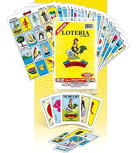 Autentica Loteria Bingo Mexicano Set 20 Tabletas Colorida