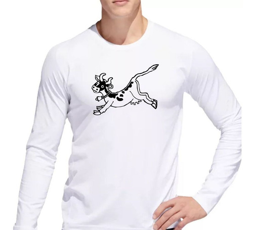 Remera De Hombre Vaca Saltando Contenta Ml