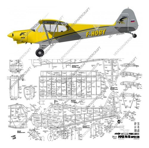 Plano Rc Piper Pa-18 Envergadura 1880mm (x Mail)