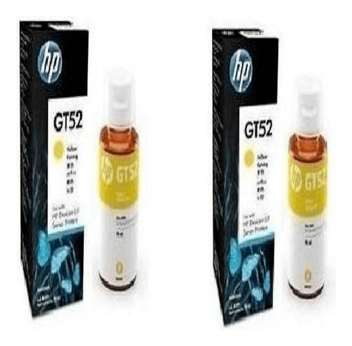 Kit De 2 Botellas De Tinta Gt52 Amarillo Originales