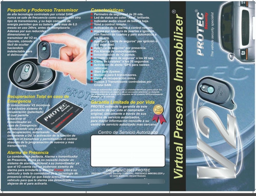Alarma De Presencia Para Auto Protec V2