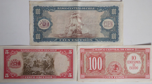 3 Billetes Chilenos (Usado)
