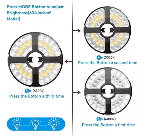 Luces Para Sombrilla De Patio 48 Led Sin Cable, 3 Modos De