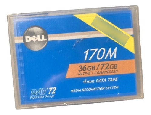 Cartucho De Cinta De Datos Dell Dat72 170m 36 Gb/72 Gb 4 Mm
