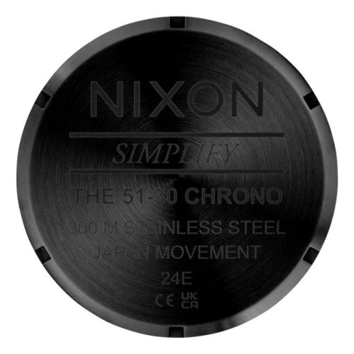 Reloj Nixon Hombre 51-30 Chrono Fisheye Malla Negro Bisel Negro Fondo Negro