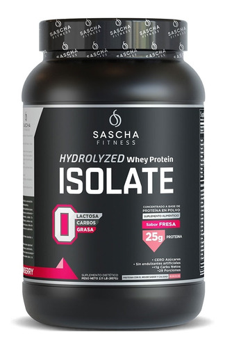 Proteína Sascha Fitness 2 Lbs Hidrolizada Sabor Fresa Sabor Fresa