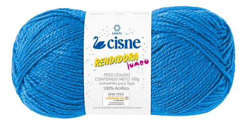 Lana Cisne Rendidora Jumbo X 5 Ovillos - 500gr Por Color Color Celeste Bandera 06038