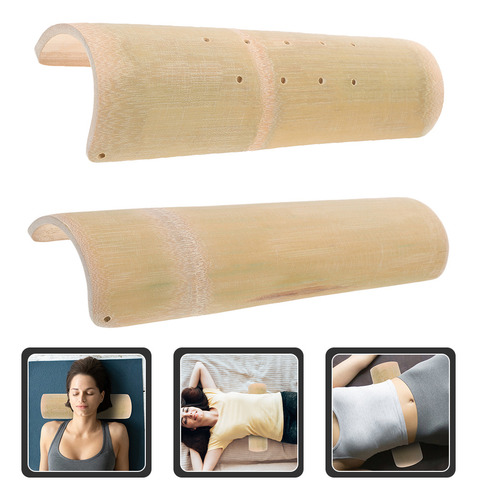 2 Piezas De Bambú Coreano Con Cuello De Almohada Madera En