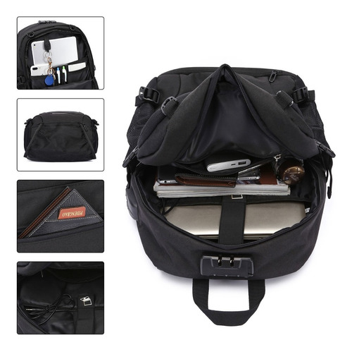 Imagen 5 de 9 de Mochila Antirrobo Para Laptop De 12-15.6 In