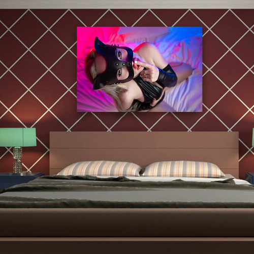 Cuadro Lienzo Canvas Mujer Sensual Mascara Cuarto 60*80cm