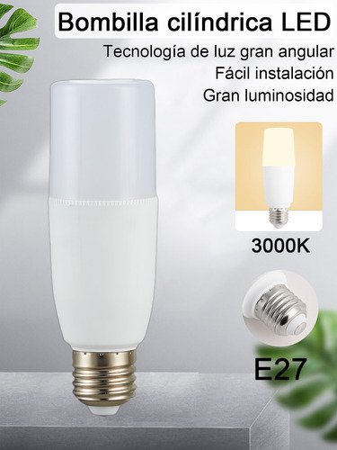 Bombilla Led Blanca Cálida De 7w, 3000k, Casquillo E27 Blanco Cálido