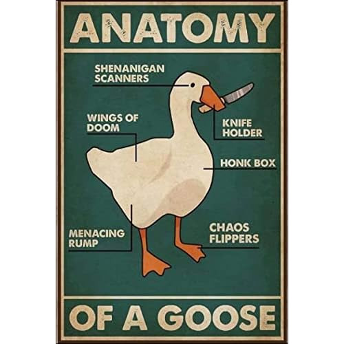 Goose Knowledge Metal Tin Sign Anatomy Of Goose Retro P...