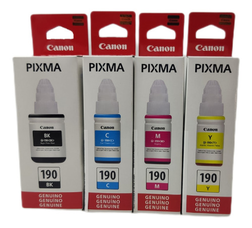 Kit 4 Refil Tinta 190 Original Canon G1100 G2100 G3100 G4100