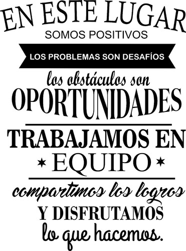 Vinilo Frase Negocio Empresa En Este Lugar.. 1mt X 60cm