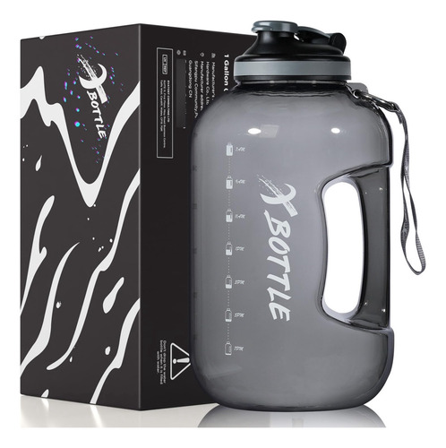 Botella De Agua De 1 Galon Con Tapa Chug Color Negro