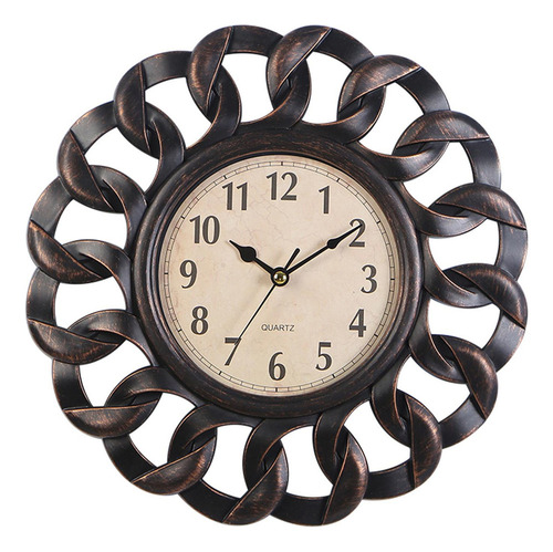 Reloj De Pared Retro Números Arábigos Silencio Para Negro