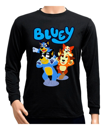 Remera Camiseta Adulto Manga Larga Bluey Bingo 4  Diseños