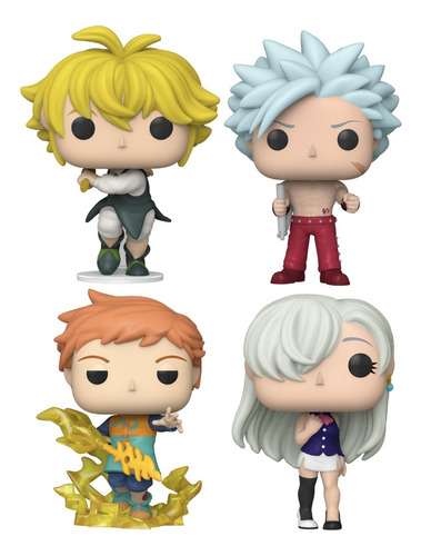 Seven Deadly Sins Funko Pop Set X4 / Meliodas King Eliza Ban