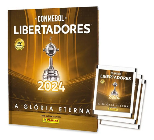 Livro Ilustrado Oficial Capa Dura Conmebol Libertadores 2024, Panini + 30 Envelopes