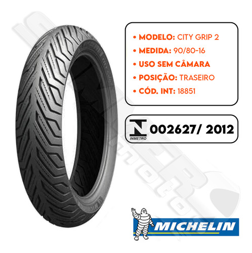 Pneu Traseiro Neo 115 90-80-16 City Grip 2 Michelin