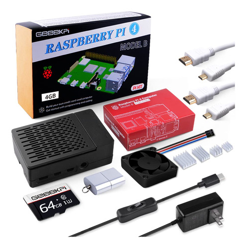 Geeekpi Raspberry Pi 4 Kit De Inicio De 4 Gb - Edicin De 64