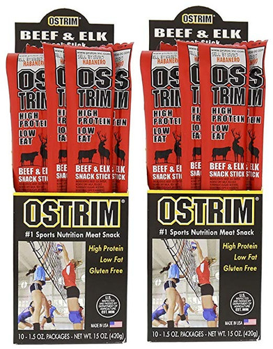 Ostrim Natural Beef Y Elk Snack-palo Habanero - 10 Palos - 2