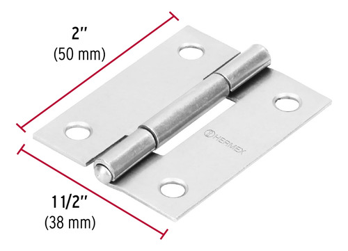 Bisagra Rectangular 2' Acero Pulido Hermex