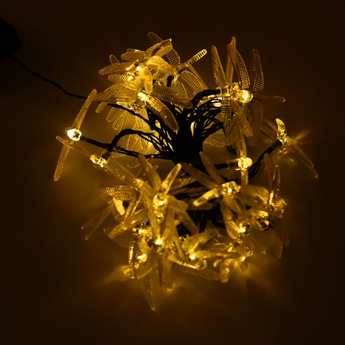 Guirnalda De Luces Solares Con Forma De Libélula, 30 Led, Al