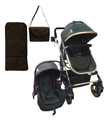 Carriola Para Bebe Angelin Noni Lujo Travel System 999d Color Negro