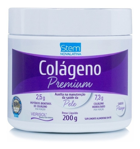 Colágeno Premium Em Pó 200g Stem Novalatina